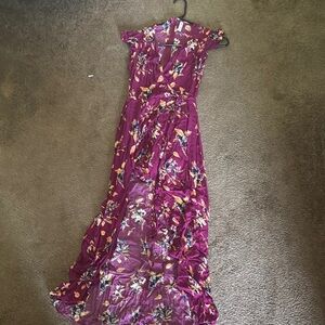 Floral Wrap Dress in Purple